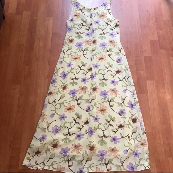 VINTAGE STUDIO | 90’s Maxi Dress in Yellow & Purple Size 10 - Picture 8 of 11